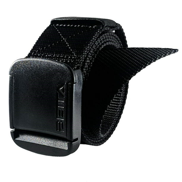 1PC Black 1.5" Mens Nylon Web Belts 47" Long Plastic Buckle Casual Trousers Belt